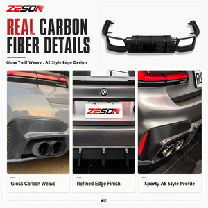 Difusor Trasero Estilo AE de Fibra de Carbono Real para <span class=keywords><strong>BMW</strong></span> Serie 5 G30 G38 F90 M5 530i 540i Sedán, Alerón de Parachoques <span class=keywords><strong>2017</strong></span>+ - Product Image 2