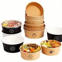 Assiettes et bols en papier personnalisés de 16 oz, 26 oz, 32 oz, boîtes à pâtes, nouilles chinoises, kebab, doner, emballages alimentaires à emporter