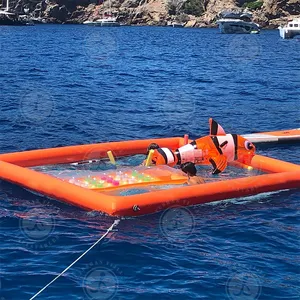 5x5Meter mùa hè PVC Ống Inflatable sứa Du Thuyền Hồ bơi bơm hơi biển hồ bơi với Net