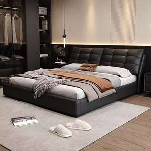 2025 Modern tam kraliçe boyutu püsküllü kumaş deri beyaz fil kulak fonksiyonel depolama yatağı asansör gaz kutusu ile - Product Image 4