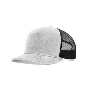 Gorra de camionero de malla de pana bordada con logotipo personalizado, gorra de camionero de 5 paneles para hombre - Product Image 2