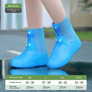 Couvre-chaussures anti-<span class=keywords><strong>pluie</strong></span> Mid- Barrel Cross-Border Waterproof Men's Women's Foot Cover Bottes de <span class=keywords><strong>pluie</strong></span> épaissies et résistantes à l'usure Factory - Product Image 4