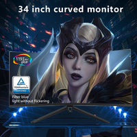 Moniteur incurvé 34 pouces 165 Hz 4K 3440*1440 21:9 Super Large pour le Gaming avec éclairage respirant