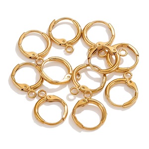 High Quality 18K Gold Plated Stainless Steel Ear Hooks with Loop Earring Findings for DIY <strong>Jewelry</strong> Making <strong>Supplies</strong> Wholesale - Product Image 6