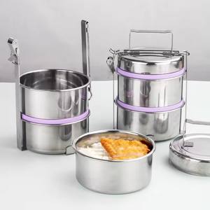 Toptan özel 2/3 katlı sızdırmaz öğle yemeği gıda konteyner yüksek kalite taşınabilir paslanmaz çelik öğle yemeği kutusu çocuklar ve yetişkinler için - Product Image 6