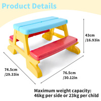 Ensemble table et chaises pliantes en PE pour enfants, écologique, pour intérieur et extérieur, mobilier pour enfants pour la maternelle, la maison de jeux et les attractions