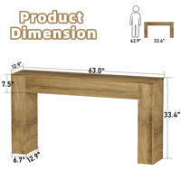 Console étroite en bois massif de luxe moderne pour couloir, design vintage long et fin