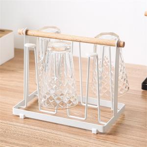 Modern Stainless Steel Wall-Mounted Non-Folding Portable Kitchen Storage <b>Rack</b> with Single Tier for Cup Holder Wine Glass <b>Drain</b> - Product Image 2