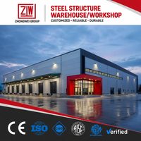 Almacén Prefabricado de Estructura de Acero de Diseño Moderno con Certificación CE, para Uso Industrial, Garantía de Más de 5 Años, Resistencia al Viento de Más de 121 mph