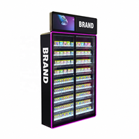 Présentoir de sol en métal pour snus avec boîte lumineuse LED et écran publicitaire LCD – Présentoir de vente au détail personnalisé pour sachets de nicotine