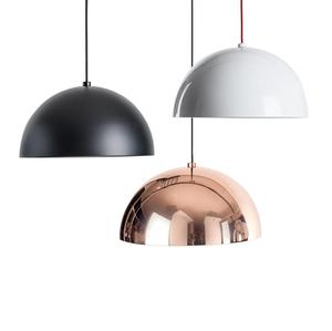 Lampe suspendue industrielle pour bar, <span class=keywords><strong>abat</strong></span>-<span class=keywords><strong>jour</strong></span> <span class=keywords><strong>rond</strong></span> en aluminium noir et <span class=keywords><strong>blanc</strong></span> E27 avec pare-soleil, couleur or rose, BY1052 - Product Image 1