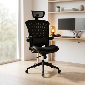 Modern Ergonomic Mesh Executive Office Chair with Adjustable Armrest and Fixed Headrest Swivel for Home Office Use - Product Image 1