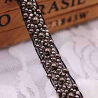 Mode fait à la main 1cm 1.5cm largeur perle perlée dentelle garnitures vêtement col cou manches décoration accessoires