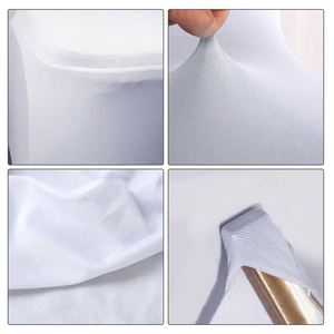 Housse de chaise en plastique blanche unie élastique pour événements et banquets de mariage - Product Image 5