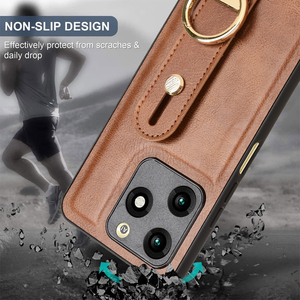 <span class=keywords><strong>Coque</strong></span> multifonctionnelle en cuir PU avec dragonne Housse de protection arrière en cuir pour téléphone ITEL <span class=keywords><strong>A70</strong></span> - Product Image 5