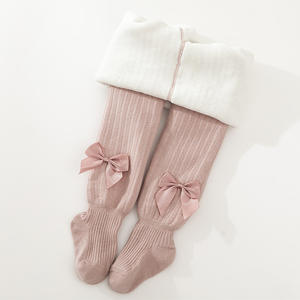 Venta caliente Leggings de invierno Grueso Cálido Fuzzy Fluffy Niños Pantimedias Algodón Lindos Arcos Térmicos Bebé Niños Pantimedias - Product Image 6