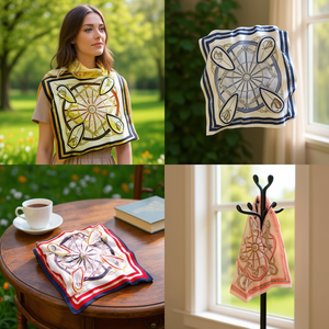 Pañuelo Cuadrado Angelina 70x70 cm, Estampado Moderno, Poliéster, Accesorio Femenino Multifuncional para las Cuatro Estaciones - Product Image 2