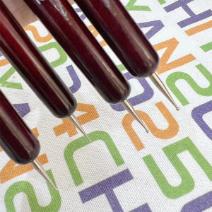 Pinceau à ongles rond français en gel, manche en bois d'acajou, poils en nylon, pour nail art - Product Image 5