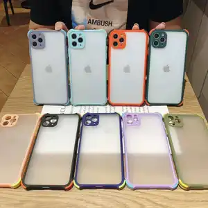 Casing Ponsel Polikarbonat Tahan Jatuh, Casing Ponsel Matte Buram Baru Bahan Akrilik Semitransparent PC untuk iPhone 12 SE 11 Pro Max XS XR 7 8 untuk Casing Samsung