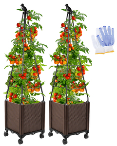 Maceta Cuadrada Tipo Torre para Plantas de Tomate con Soportes para Plantas Trepadoras, Estructura para Plantas Trepadoras - Product Image 2