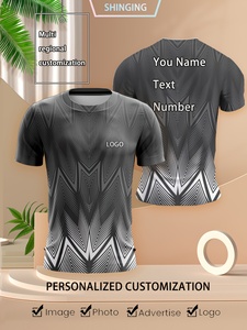 T-Shirt da Uomo MARKAKRALI Personalizzata con Sublimazione, Maglietta Estiva Casual Sportiva da Uomo, Stampa Geometrica alla Moda, Manica Corta, per Calcio - Product Image 3