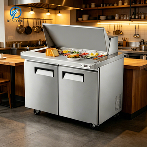 <span class=keywords><strong>Réfrigérateur</strong></span> à salade en acier inoxydable à refroidissement par air, réduit la perte de fraîcheur pour prolonger la durée de conservation des matières premières de la salade - Product Image 3
