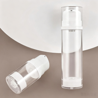 Botol Pompa Vakum PP Grosir untuk Kemasan Kosmetik Silinder Transparan 30ml 50ml 80ml 100ml 120ml 150ml Kosong untuk Serum dan Lotion