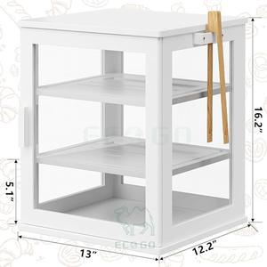 <b>Large</b> 3-Layer Rectangle Bamboo Food Storage Bread <b>Box</b> with Window for Kitchen Countertop - Product Image 5