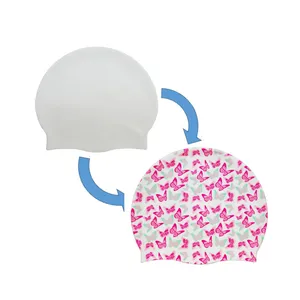 design your own silicone swim caps in adult size or kid size