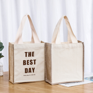 Sacs fourre-tout en toile de Jute pliable, <span class=keywords><strong>naturel</strong></span>, bon marché - Product Image 5