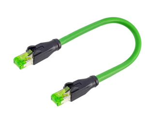 M12 Connector RJ45 To RJ45 Ethernet Profinet CAT5E Green PVC External Network Cable