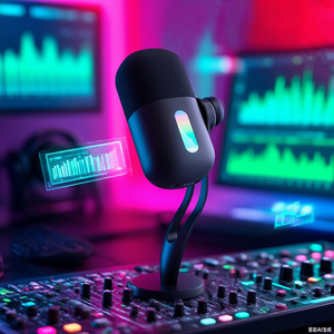 <b>Condenser</b> <b>Microphone</b> With RGB Light, Noise Suppression Mute Button for PC Gaming Podcast, 48kHz ZoomTeams MK06 RGB Lighting Enha - Product Image 2