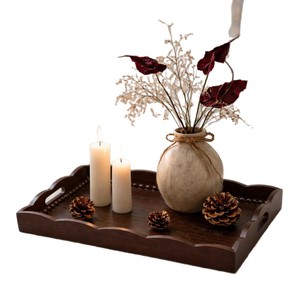 Wooden Decorative Tray Rectangle Solid Wood For Home Decor Serving Use - Product Image 5