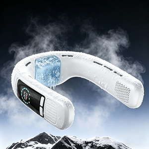 6000Mah Rechargeable Neck <b>Fan</b>, Semiconductor Cooling & LED Display, Lightweight <b>Mini</b>, Silent Surround Airflow Portable - Product Image 1