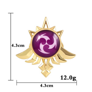 Huy Hiệu Mắt Thần Phụ Kiện Trò Chơi Genshin Tác Động Sáng Trâm Bảy Yếu Tố Kim Loại Huy Hiệu Túi Trang Trí - Product Image 6