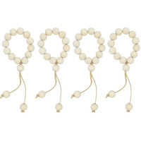 Porte-serviettes en bois avec pompons, style ferme, pour décoration de table, cadeau de pendaison de crémaillère, accessoires de décoration de fête de mariage