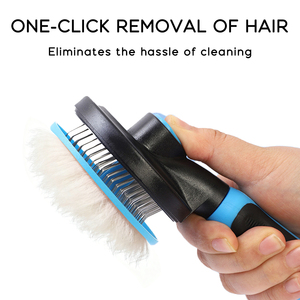 Brosse de toilettage pour animaux de compagnie en acier inoxydable de luxe à démoulage rapide, avec picots massants et auto-nettoyants, pour chiens et chats - Product Image 4