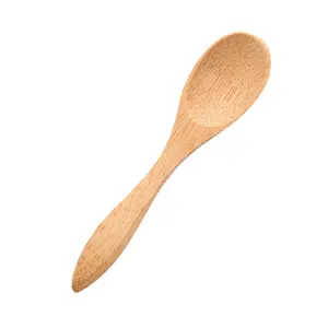 Eco-Friendly Kitchen Accessories Small Spoon Bamboo mini baby spoon Wood Ice Cream Mini Coffee Spoon with laser engraving logo