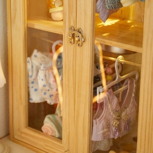 <span class=keywords><strong>Armario</strong></span> de Almacenamiento de Madera, Vitrina para Ropa, <span class=keywords><strong>Armario</strong></span> Colgante para <span class=keywords><strong>Muñecas</strong></span> de Peluche Lafufu, Perchero para Ropa de <span class=keywords><strong>Muñecas</strong></span> Lafufu - Product Image 2