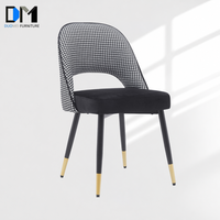 Chaises de salle à manger DM personnalisables pour projets hôteliers, options en lin chenille, cuir PU et velours, livraison directe usine