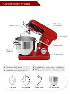 Batidora de Alimentos Profesional Cheftronic de 10L y 2200W, de Alta Capacidad, con Cuerpo de Plástico ABS, <span class=keywords><strong>para</strong></span> Uso Doméstico - Product Image 4