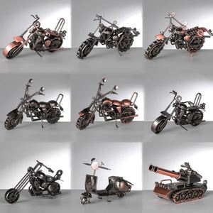 Vintage Metal Motorcycle <b>Model</b> Ornaments Retro Motor Car Airplane Crafts Desktop Decoration Home Office Decor Art - Product Image 2