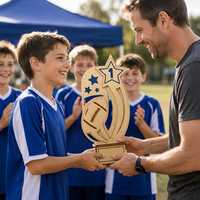 Plaque de trophée en bois pour champion, décoration de récompense sportive, souvenir d'événement scolaire gravé sur mesure, cadeau artisanal à exposer