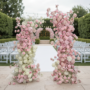 Arco de Flores Artificiales Ajustable y Ecológico DKB para Decoración de Bodas, 6-7 pies de Altura, Duradero y Portátil - Product Image 1