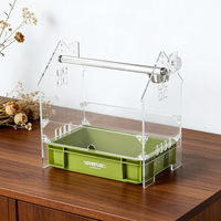 Perchoir de bureau ergonomique en acrylique pour perroquet cockatiel, hauteur réglable, base antidérapante