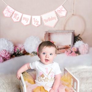 Es <span class=keywords><strong>mi</strong></span> primer cumpleaños - Pancarta <span class=keywords><strong>de</strong></span> decoración para el cumpleaños <span class=keywords><strong>de</strong></span> una <span class=keywords><strong>niña</strong></span> <span class=keywords><strong>de</strong></span> seis meses, pancarta rosa con lazo para <span class=keywords><strong>la</strong></span> fiesta <span class=keywords><strong>de</strong></span> medio cumpleaños, accesorios para fotos <span class=keywords><strong>de</strong></span> <span class=keywords><strong>la</strong></span> celebración del primer cumpleaños. - Product Image 3