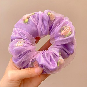 Style coréen maille fleur chouchous pour femmes mignon arc fabricant <span class=keywords><strong>cheveux</strong></span> cravates épais élastiques <span class=keywords><strong>cheveux</strong></span> bandes pour chignon coiffures - Product Image 6