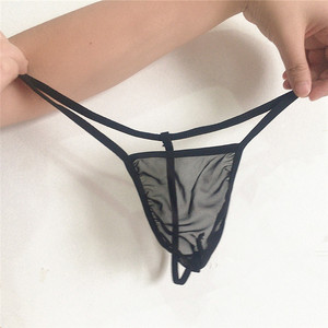 Men's Mesh <b>Thong</b> Underwear Black Ultra Low Rise Breathable Transparent Sexy Pants <b>Seamless</b> Briefs - Product Image 4