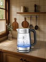 Nouvelle bouilloire électrique avec un bouton couvercle ouvert filtre affichage transparent du niveau d'eau sans fil Protection automatique et sèche contre les brûlures