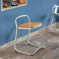 Chaise de salle à manger en fer antique, cuir véritable brun, structure en bois massif - Meuble rustique pour la maison, design réglable, garantie 1 an